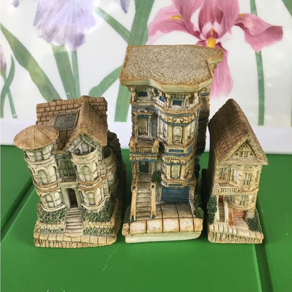 3 MAIN STREET HOMES by Mel Hall vintage ceramic “San Francisco Row Houses” all 3 - Picture 2 of 7